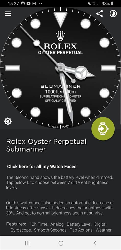 rolex submariner face for gear s3|rolex watchface download.